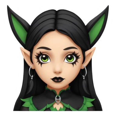 Goth girl Halloween with elf ears tan sticker