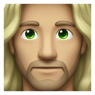 Gemini handsome man with green eyes and long hair sticker