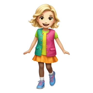 a little white girl playing hopscotch sticker