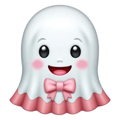 SPAM MEAT kawaii ghost EMOJI with bow sticker