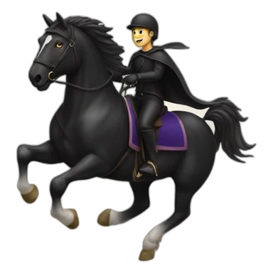 Smigle riding a black horse sticker