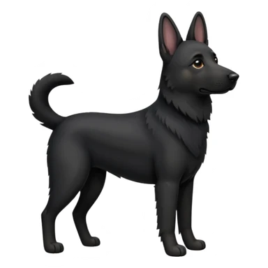 All Black German Shepard with one floppy ear  sticker