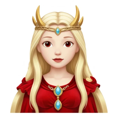 Freya, Love Goddess from Norse Mythology with long blonde hair, red outfit sticker
