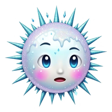 A pimple exploding with glitter sticker