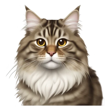 Siberian cat brown tabby and white sticker