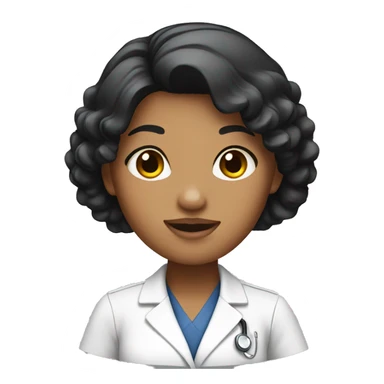 nurse with black hair sticker