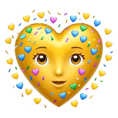 yellow heart with confetti sticker