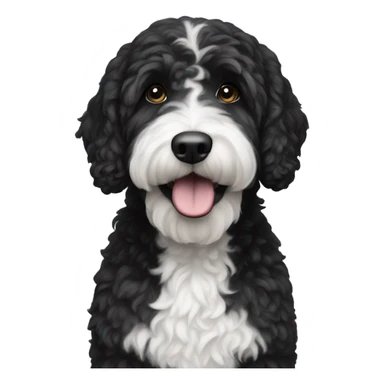 black Berndoodle with white snout sticker