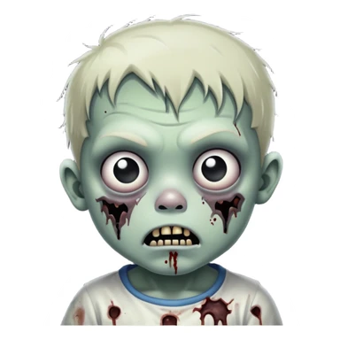 Super idol as creepy zombie toddler with a gray spot shining on his head and outside of that is just pitch black sticker