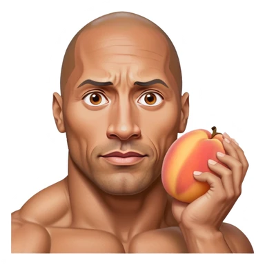 Dwayne the rock Johnson with peaches for eyeballs sticker