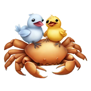 sea crab hugging baby chicken otter sticker