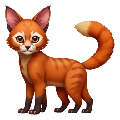 Caracal-Lykoi-Sphynx-Red-Panda-fusion-hybrid-animal-creature, full body sticker