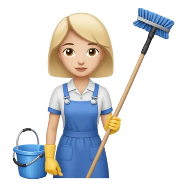 cleaning girl sticker