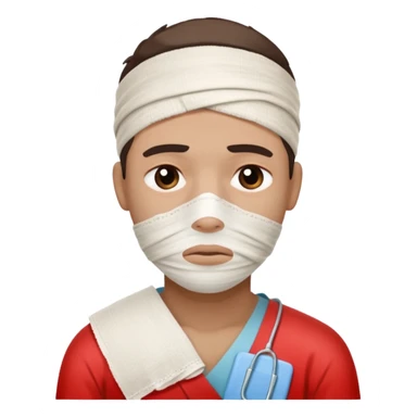 injured hospital patient taking care of himself sticker