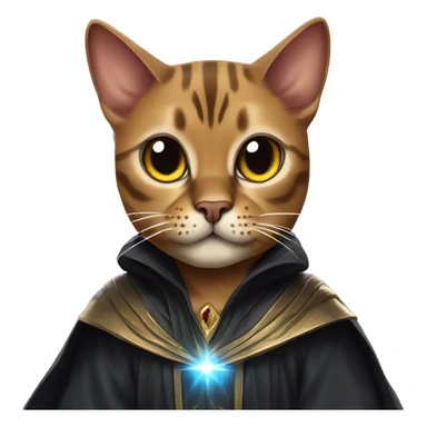 Brown Bengal cat dressed as emperor palpatine unlimited power with lightning bolts coming out of its paws sticker