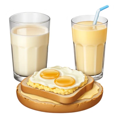 Breakfast ( bread + egg + glass of milk) sticker