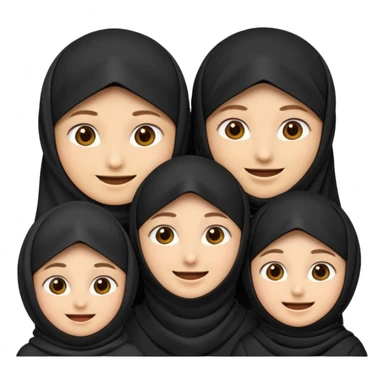 muslim faily emoji , with the women wearing niqab sticker