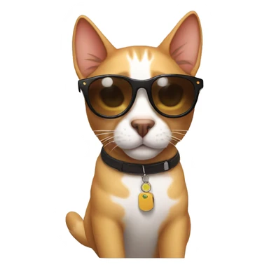 Cat with sunglasses and glasses is my dream cat I want a dog but my dog has to have it so  sticker