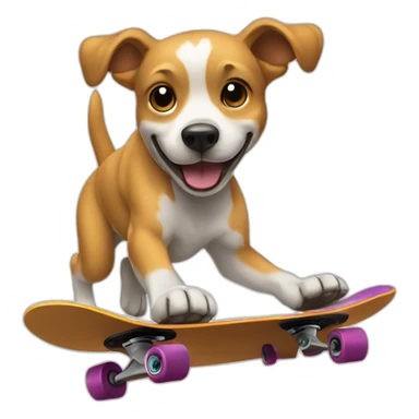 dog on skateboard doing a kickflip sticker