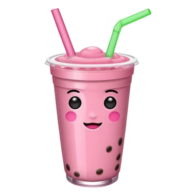 Pink boba drink  sticker