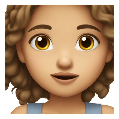 A cute girl with brown hair and brown eyes giving a flying kiss  sticker