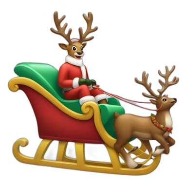 santana sleigh with reindeer sticker