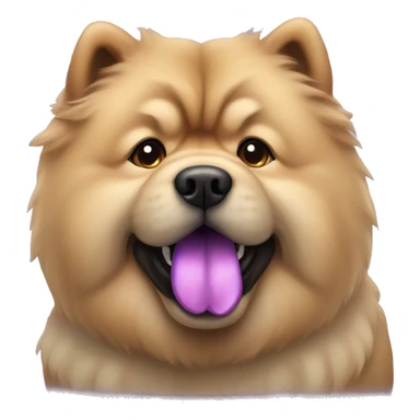 Chow chow dog with purple tongue sticker