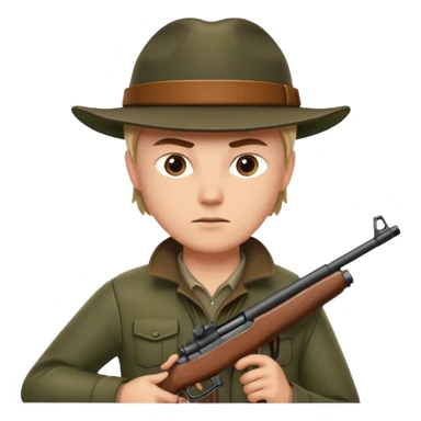 hunter aiming a rifle, minimal background sticker