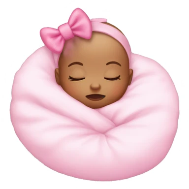 Sleeping baby with pink bow on head sticker