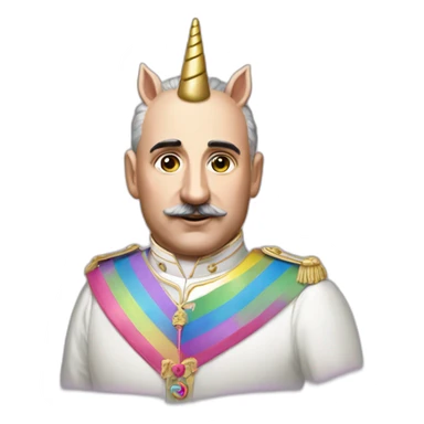 Francisco franco in a unicorn lgtbi sticker