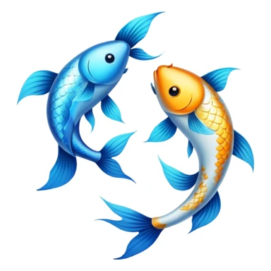 The zodiac symbol Pisces. Two fish in a “yin-yang” formation. One fish’s head is by the other fish’s tail, and vice versa. sticker