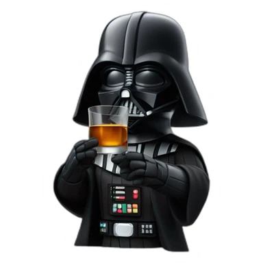 Darth Vader with a scotch whiskey glass in his hand sticker