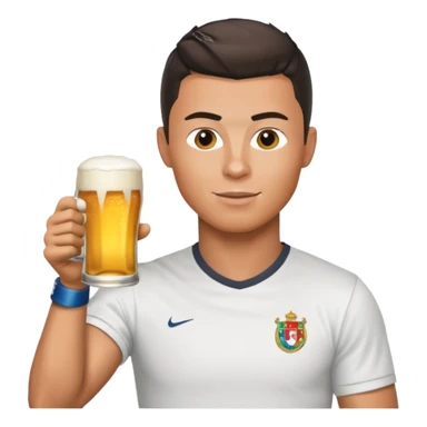 Cristiano Ronaldo en train de boire une bière  ou Real de Madrid sticker