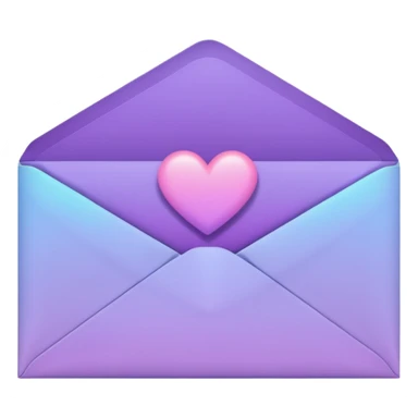 aesthetic envelope with letter and heart in purple gradient sticker