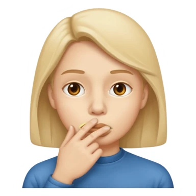 Silent face, shushing sticker