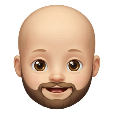 bearded bald baby sticker