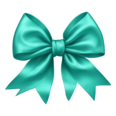 Realistic light teal silk bow sticker