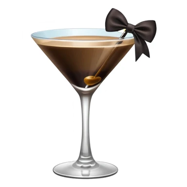 espresso martini with big Black Bow on martini على الكاس من تحت  sticker