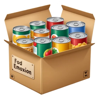 canned food in a box sticker