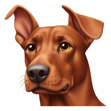 Red Doberman floppy ears sticker