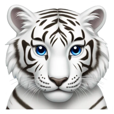 White Tiger with Blue eyes and White in a chanel bag  sticker