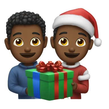 Two boyfriends opening Xmas presents sticker
