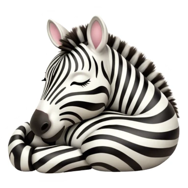 Meme-Worthy Cute Sleeping Zebra Portrait Emoji, Head resting peacefully with a contented smile, showcasing a lean, graceful build and a luxuriously soft striped Fur, eyes shut in a serene, restful nap, Simplified yet hilariously adorable features, highly detailed, glowing with a soft, drowsy light, high shine, relaxed and utterly lovable, stylized with an air of playful laziness, bright and heartwarming, soft glowing outline, capturing the essence of a comically sleepy zebra, so meme-worthy it feels like it could instantly become the next viral sensation of adorable slumber! sticker
