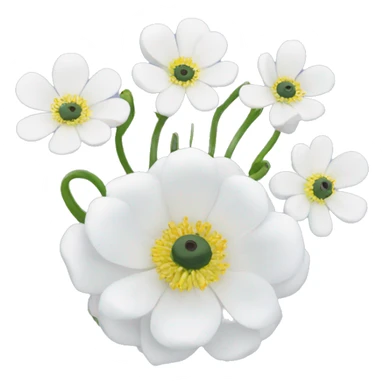 White anemone sticker