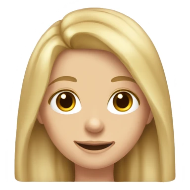 Blonde girl with long brown hair and brown eyes in braces sticker