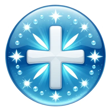 glitter white symbol of health + sticker