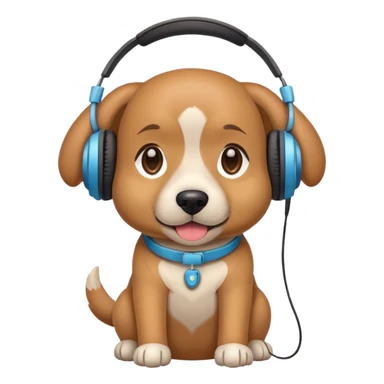 Preppy dog with headphones on sticker