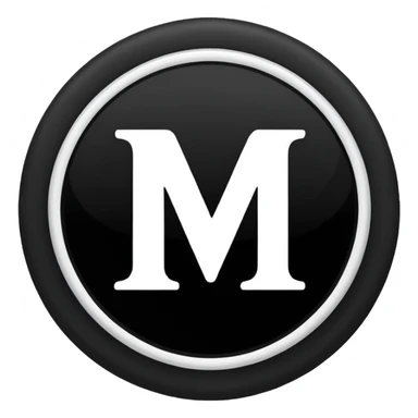 Black circle with “MB” written on in the middle of it. Nothing else sticker