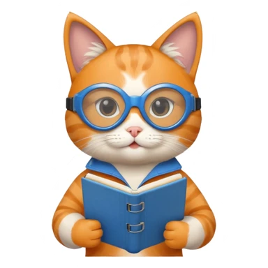 funny cat with planner with blue goggles sticker