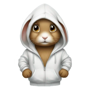 Bunny wearing a hoodie sticker
